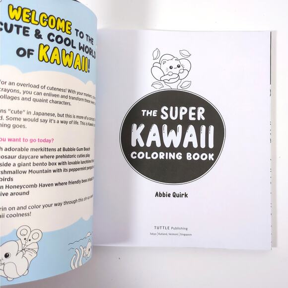 The Super Kawaii Coloring Book Cuteness Abbie Quirk Tuttle Publishing New Unused - Picture 3 of 4